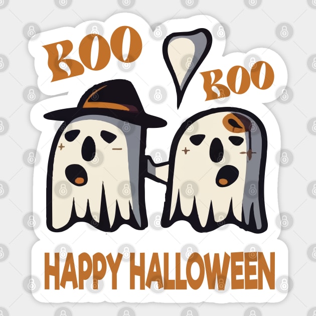 Boo - Happy Halloween Sticker by ArtfulDesign